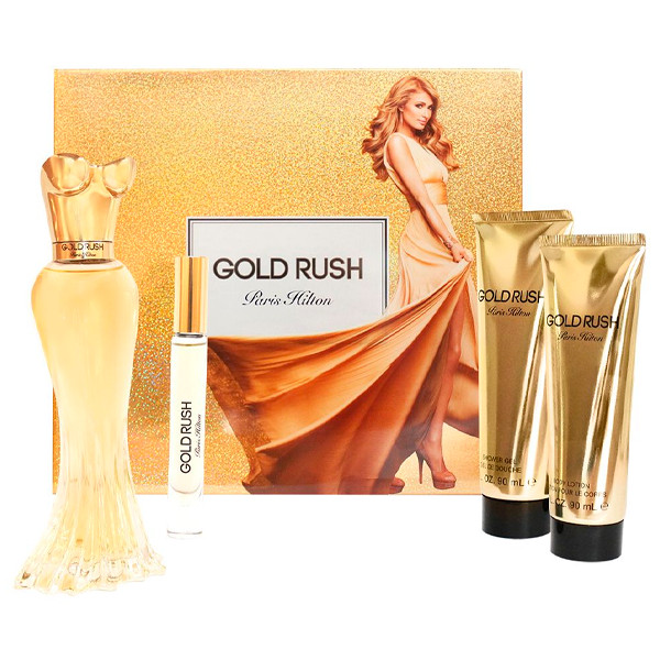  Paris Hilton Gold Rush 4Pzs Perfume 100ML+Perfume 10ML+Body Lotion 90ML+Shower Gel 90ML