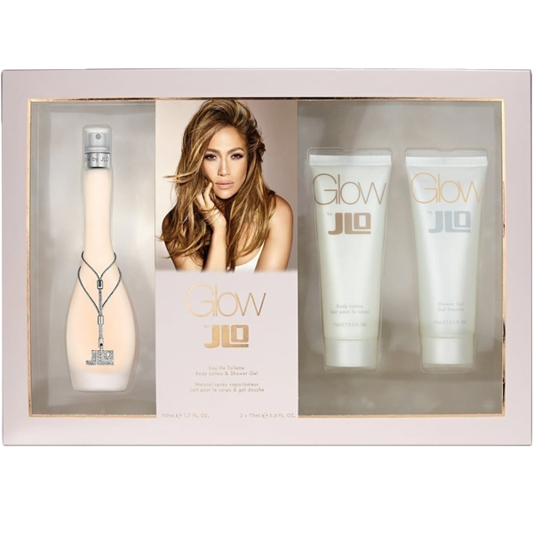 Estuche Jennifer Lopez Glow Mujer 3pzs 100ml EDT+ crema + shower gel