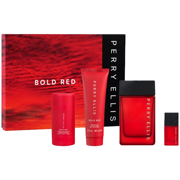 Perry Ellis Bold Red 4Pzs Perfume 100ML+Perfume 7.5ML+Desodorante+Gel Shower