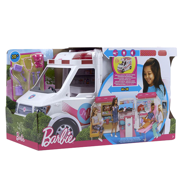 Barbie Ambulancia y Hospital 2en1 