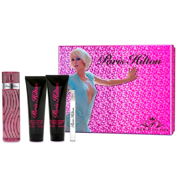Paris Hilton 4Pzs Perfume 100ML+Perfume 30ML+Body Lotion 90ML+Shower Gel 90ML